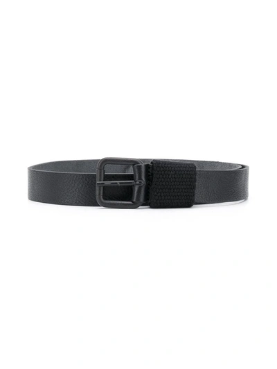 Paolo Pecora Teen Cracked-effect Leather Belt In Black