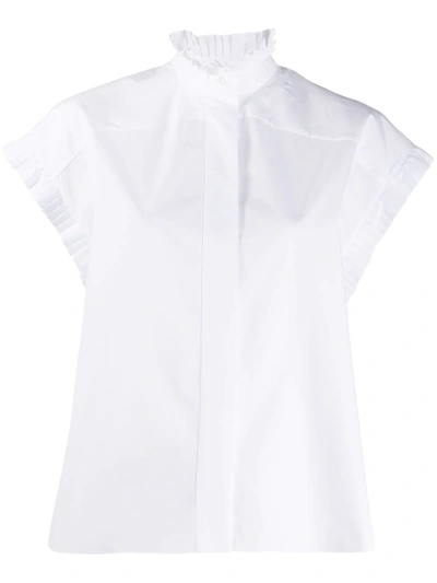 Alexandre Vauthier Short-sleeved Pleated Shirt In White