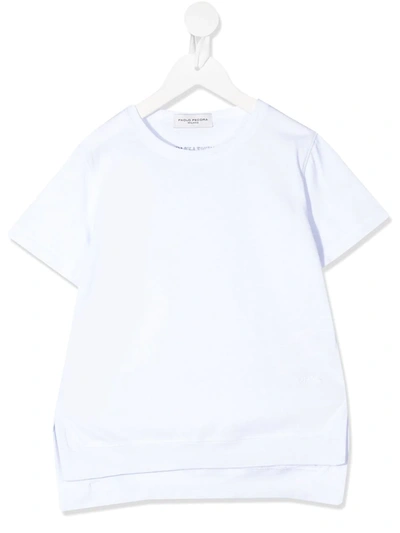Paolo Pecora Kids' High-low Hem T-shirt In White