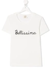Caffe' D'orzo Kids' Printed Logo T-shirt In White