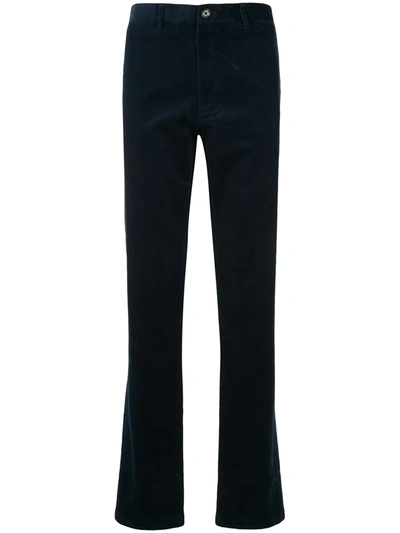 Kent & Curwen Textured Straight-leg Trousers In Blue