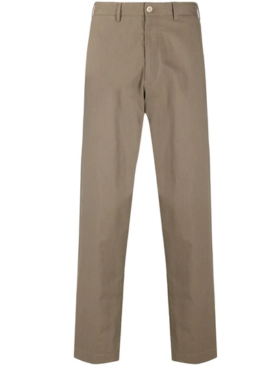Pt01 Mid-rise Straight Chinos In Brown