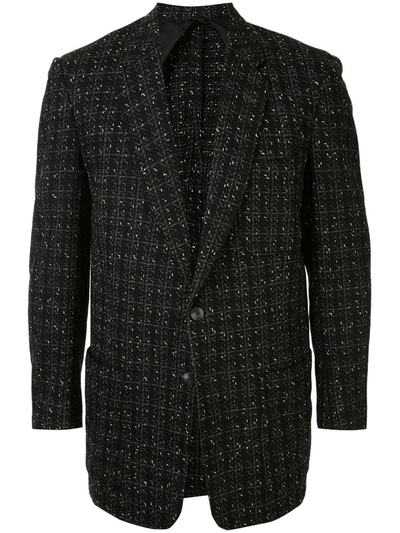 Pre-owned Fake Alpha Vintage 1950s Tailored Check Pattern Blazer In Black