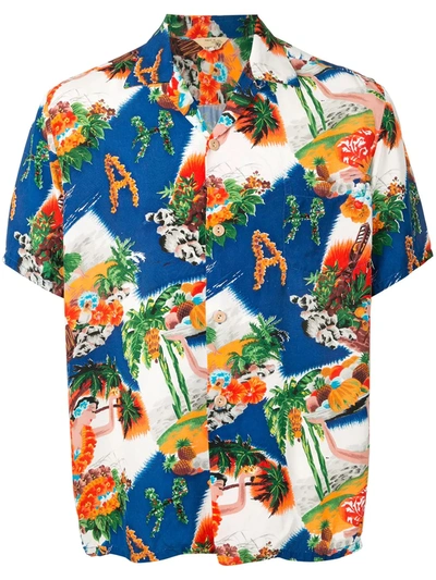Pre-owned Fake Alpha Vintage 1950s Hawaiian Shirt In Blue