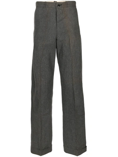 Pre-owned Fake Alpha Vintage 1940s Tailored Loose-fit Trousers In Black