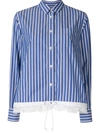 Sacai Striped Cotton-poplin Shirt In Blue