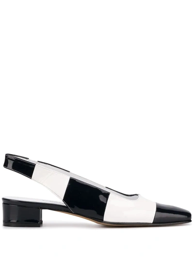 Carel Checkered Slingback Pumps In White
