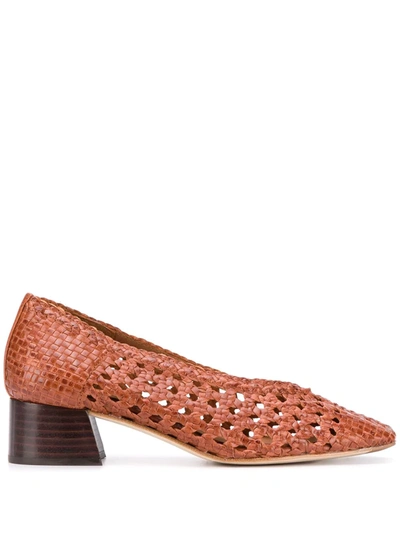 Miista Arethusa Woven Block-heel Pumps In Brown