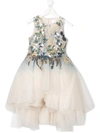 Mischka Aoki Kids' Sequin Embroidered Dress In Neutrals