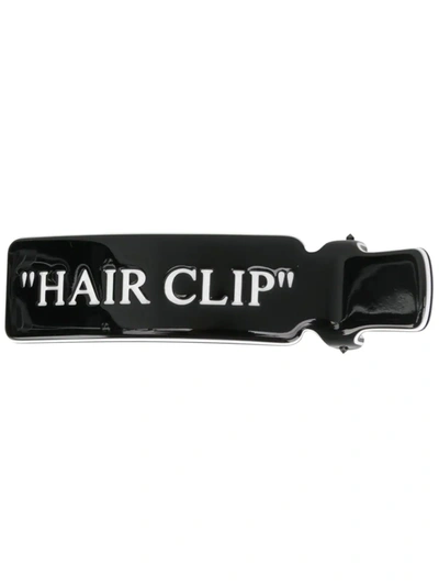 Off-white Slogan-print Hair Clip In Black