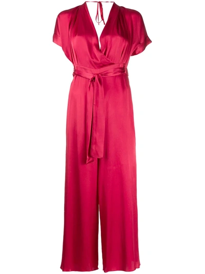 Semicouture Wrap Style Jumpsuit In Red
