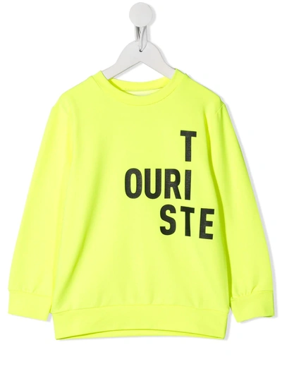 Touriste Kids' Logo Print Sweatshirt In Yellow