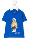Ralph Lauren Babies' Bear Logo Printed T-shirt In Blue