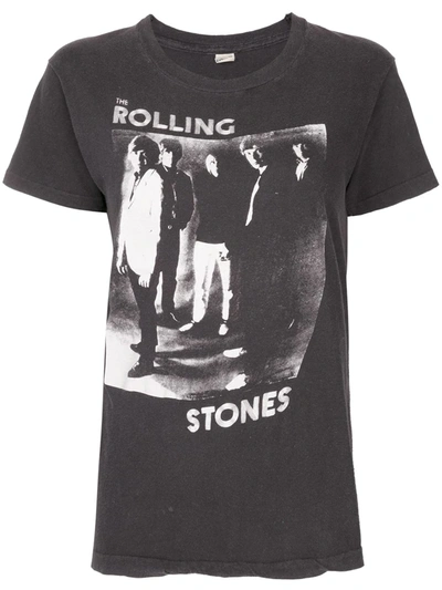Pre-owned Fake Alpha Vintage 1980s Rolling Stones Print T-shirt In Black