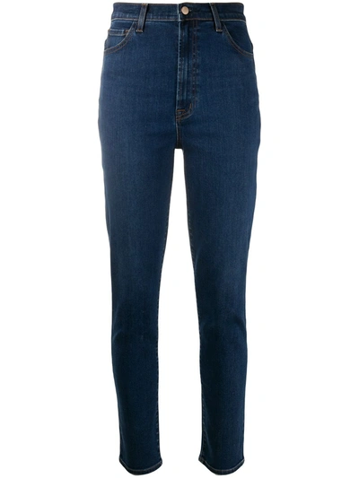 J Brand Dark Wash Skinny Jeans In Blue