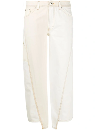 Lanvin Panelled Cropped Trousers In Neutrals