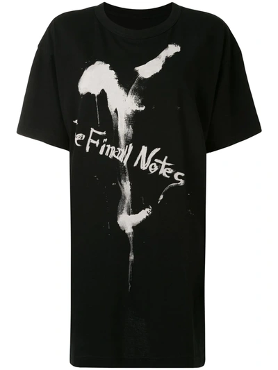 Yohji Yamamoto Oversized Graphic Print T-shirt In Black