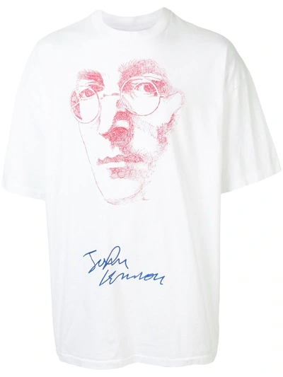 Pre-owned Fake Alpha Vintage John Lenon Print T-shirt In White