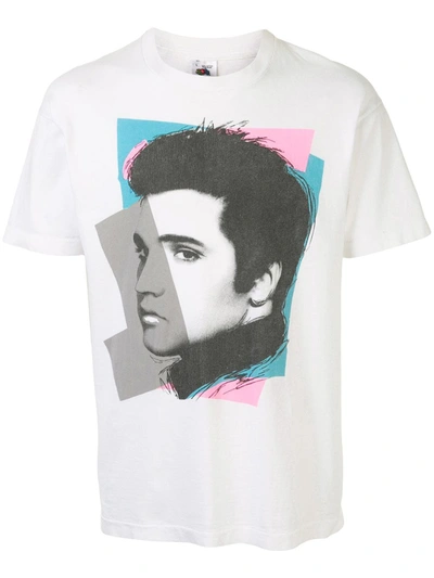 Pre-owned Fake Alpha Vintage Elvis Presley Print T-shirt In White