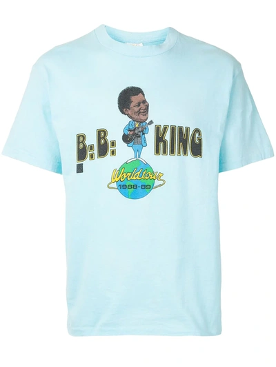 Pre-owned Fake Alpha Vintage 1980s  B.b. King Tour T-shirt In Blue