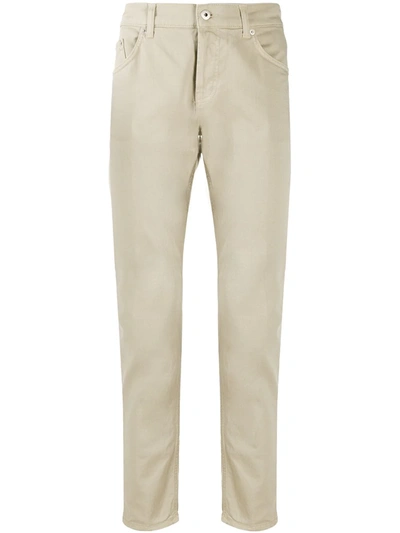 Dondup Low Rise Slim-fit Jeans In Neutrals