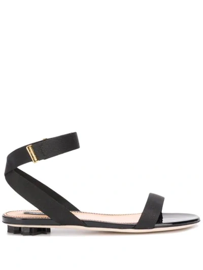 Dsquared2 Flat Strappy Sandals In Black