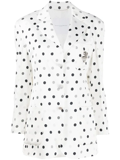 Ermanno Scervino Karierter Blazer Mit Kristallknöpfen In White