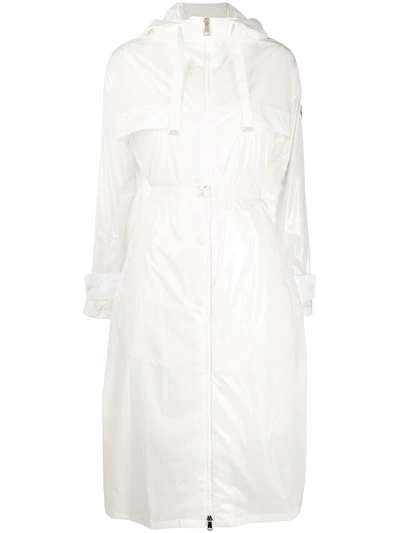 Moncler Mid-length Hooded Coat In White