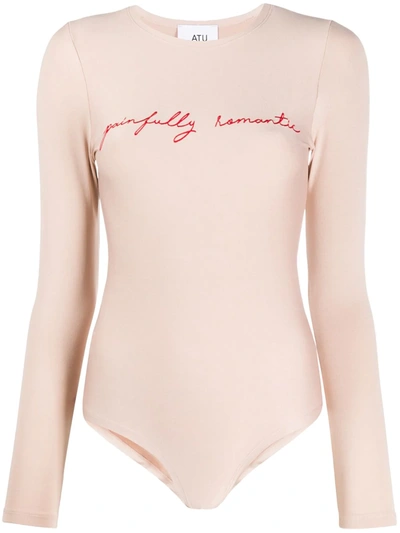 Atu Body Couture Painfully Romantic Embroidered Body In Neutrals