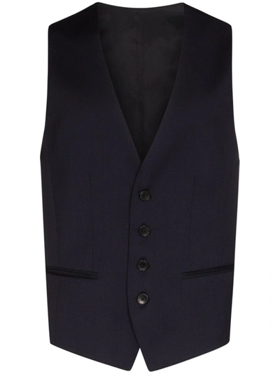 Hugo Boss Wilson Wool Waistcoat In Blue