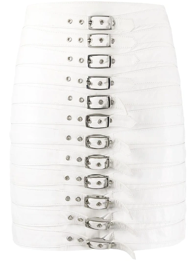 Manokhi Buckle-fastening Detail High-waisted Skirt In White