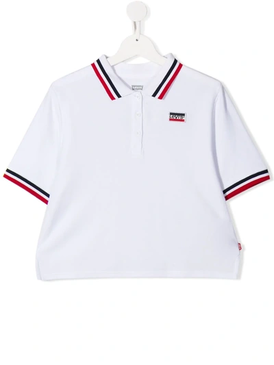 Levi's Teen Striped-trim Polo Shirt In White