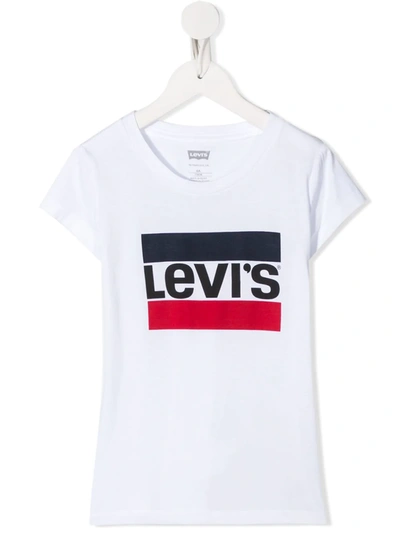 Levi's Teen Logo Print T-shirt In White