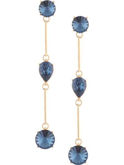 Oscar De La Renta Crystal-embellished Drop Earrings In Gold