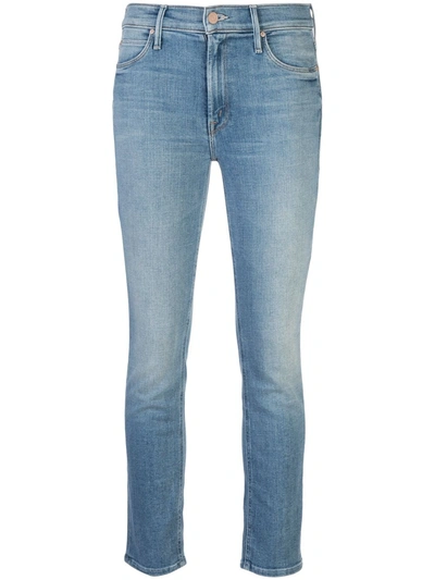 Mother High-rise Straight Leg Jeans In Blue