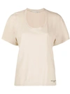 Stella Mccartney Scoop Neck T-shirt In Neutrals