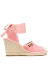 Fendi Ff Logo Canvas Espadrilles In Pink