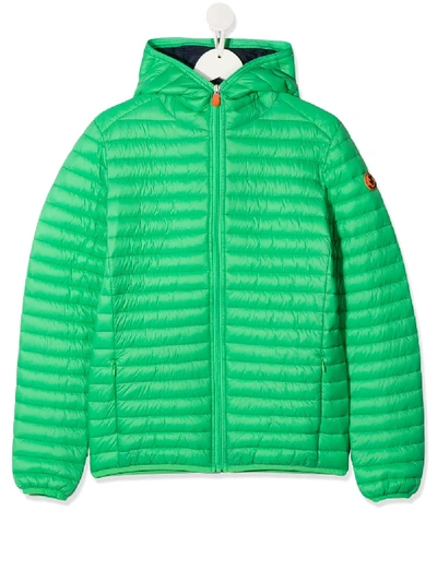 Save The Duck Teen J3065b Gigax Padded Jacket In Green