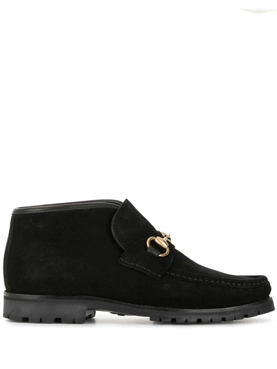 Pre-owned Gucci Horsebit Detail Trainers In Black