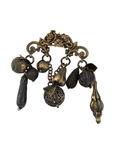 Pre-owned Gianfranco Ferre 2000s Dangling Charms Brooch In Metallic