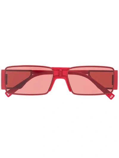 Givenchy Gv Rectangular Frame Sunglasses In Red