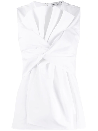 Givenchy Sleeveless Oversized Bow Top In White