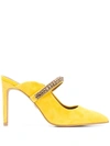 Kurt Geiger Duke Crystal Embellished Mules In Yellow