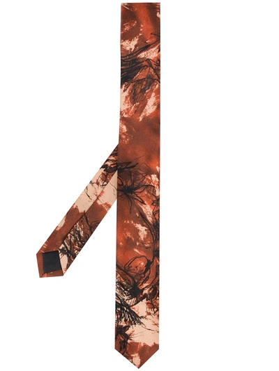Pre-owned Gianfranco Ferre 1990s Abstract Print Tie In Orange