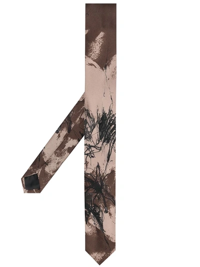 Pre-owned Gianfranco Ferre 1990s Abstract Print Tie In Brown