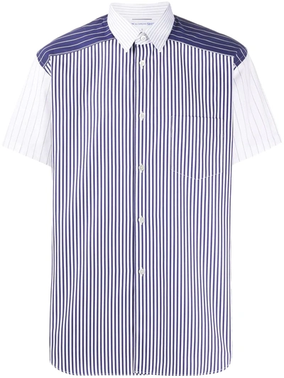 Comme Des Garçons Shirt Multi-stripe Short Sleeve Shirt In Multicolor