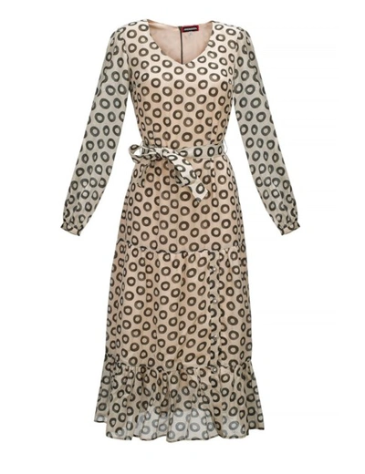 Andreeva Dots Dress With Pearl Buttons In Beige