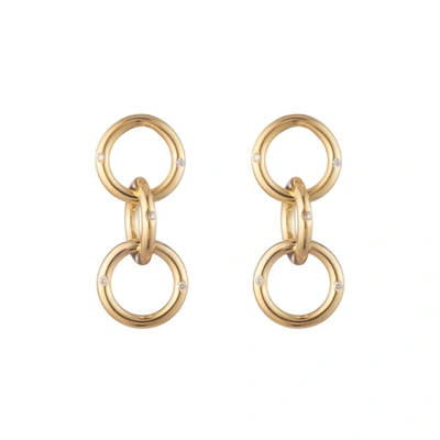 Ali Grace Jewelry Small Triple Gold & Diamond Hoop Earrings