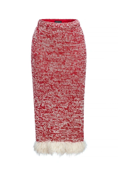 Andreeva Red Handmade Knit Dress-skirt