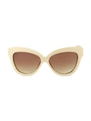 Linda Farrow 60mm Leather-wrapped Cat Eye Sunglasses